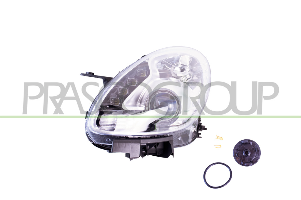 PROIETTORE SINISTRO H7+H1-ELETTRICO-CON MOTORE-CON LUCE DIURNA-CROMATO-LED
