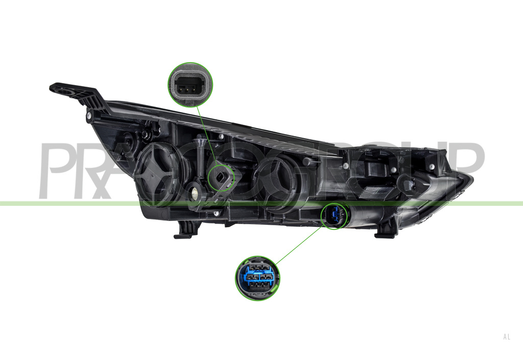 PROIETTORE SINISTRO H7+HB3-ELETTRICO-CON MOTORE-BLU