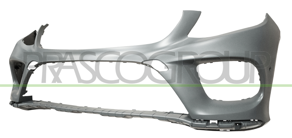 FRONT BUMPER-PRIMED-WITH TOW HOOK COVERS-WITH HOLES FOR PARK ASSIST+SENSOR HOLDERS MOD. AMG