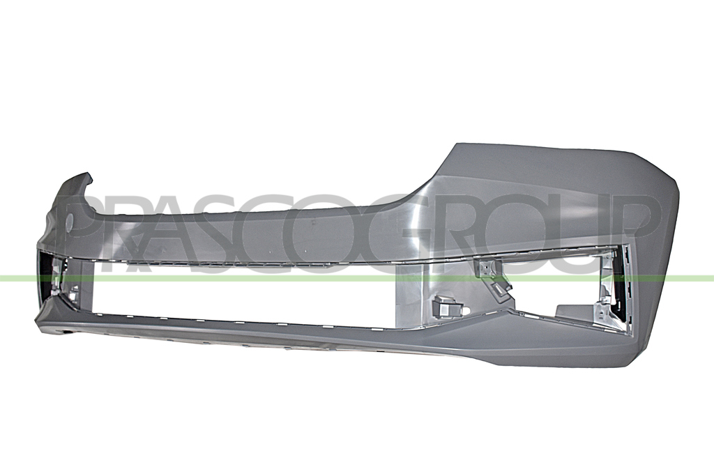 FRONT BUMPER-GRAY-SMOOTH-FINISH TO BE PRIMED-WITH CUTTING MARKS FOR HEADLAMP WASHERS-WITH FOG LAMP HOLDERS