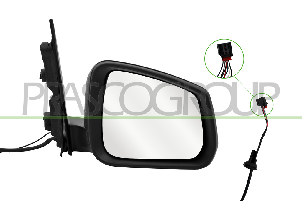 RETROVISORE DESTRO-ELETTRICO-NERO-TERMICO-CHIUDIBILE-CONVESSO-7 PINS