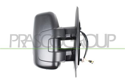 DOOR MIRROR RIGHT-ELECTRIC-HEATED-BLACK-WITH LAMP-SHORT ARM-CONVEX-7 PINS