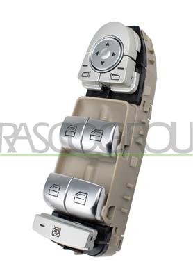 FRONT DOOR LEFT WINDOW REGULATOR PUSH-BUTTON PANEL-BEIGE-4 SWITCHES-WITHOUT FOLDABLE MIRROR FUNCTION-18 PINS