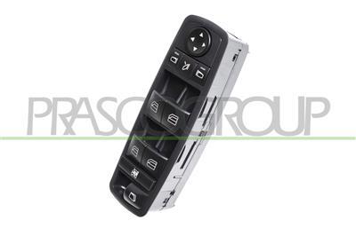 FRONT DOOR LEFT WINDOW REGULATOR PUSH-BUTTON PANEL-BLACK-4 SWITCHES-WITH MANUAL MIRROR CLOSURE-3 PINS