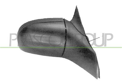DOOR MIRROR RIGHT-WITH LEVER-BLACK-CONVEX-CHROME