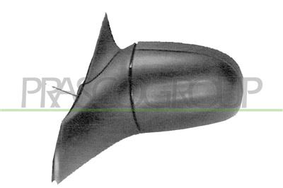 DOOR MIRROR LEFT-WITH LEVER-BLACK-FLAT-CHROME