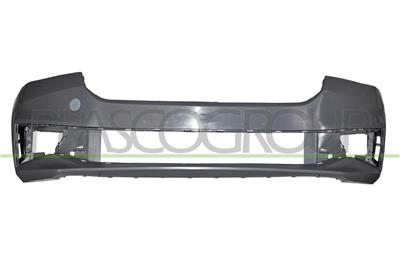 FRONT BUMPER-GRAY-SMOOTH-FINISH TO BE PRIMED-WITH CUTTING MARKS FOR HEADLAMP WASHERS-WITH FOG LAMP HOLDERS