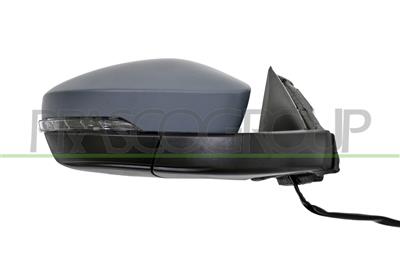 DOOR MIRROR RIGHT-ELECTRIC-PRIMED-HEATED-WITH LAMP-CONVEX-6 PINS