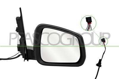 RETROVISORE DESTRO-ELETTRICO-NERO-TERMICO-CHIUDIBILE-CONVESSO-7 PINS